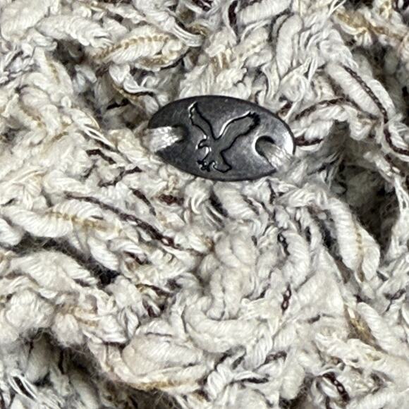 American Eagle Chunky Open Knit Pullover Sweater Size M Womens Oatmeal Color - Picture 5 of 8